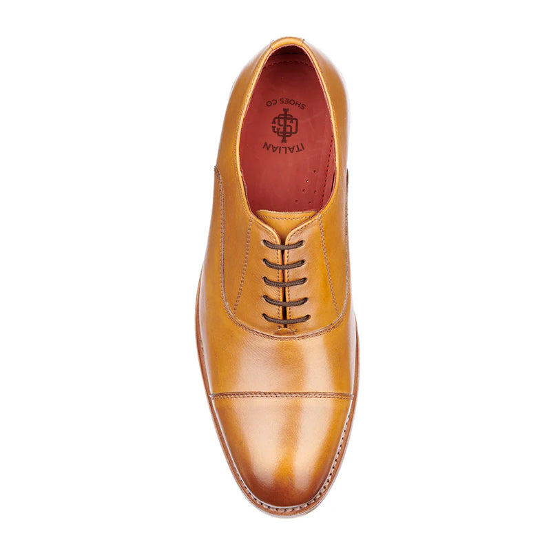 Classic Design Leather Cap-Toe Oxford Shoes