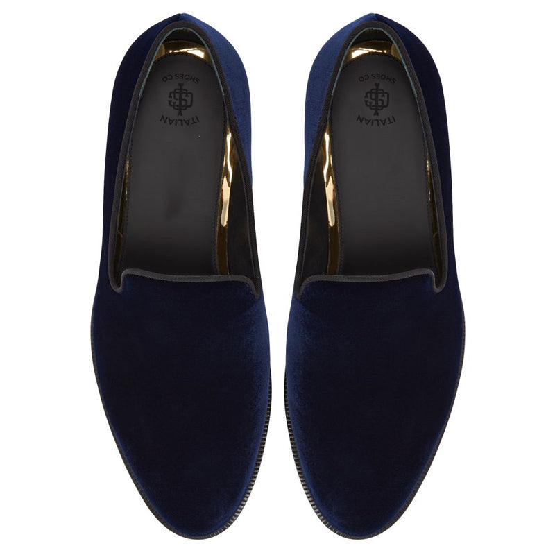 Men Classic Suede Pure Leather Blue Loafer