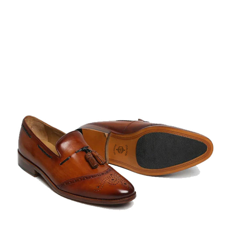 Men Leather Slip-On Tassel  Loafers