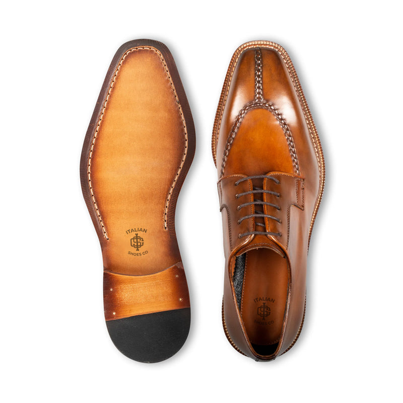 Polished Shiny Leather Formal Derby Shoe Black