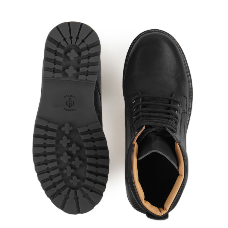 Classic Leather Lace-Up Ankle Boot Brown