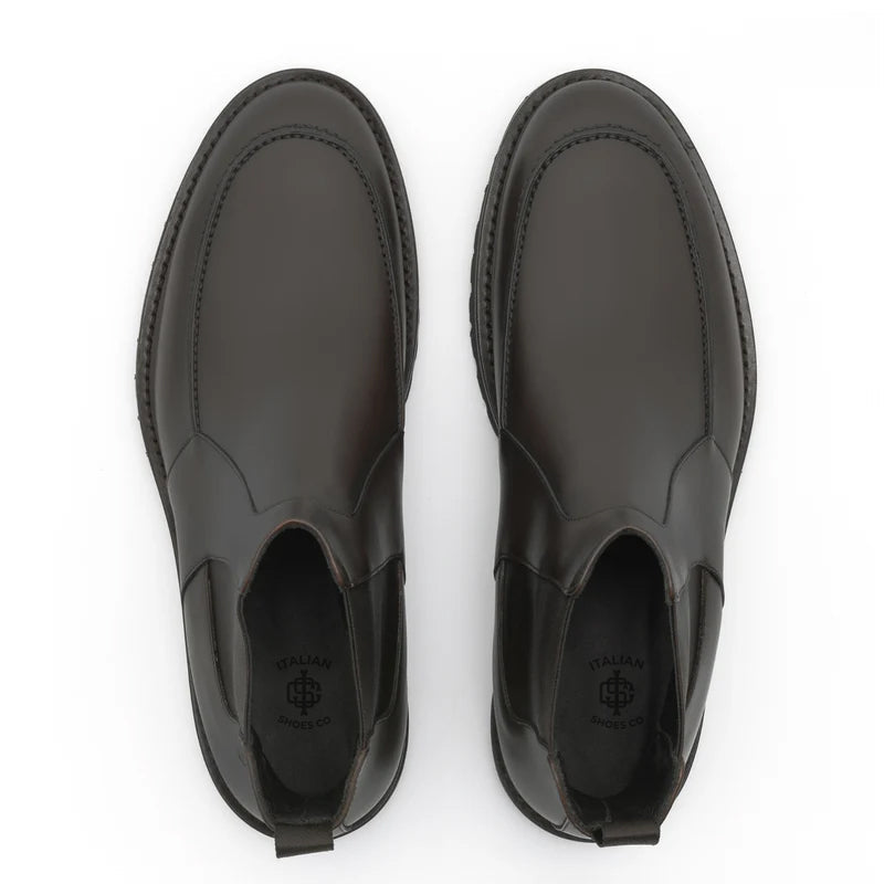 Mid-Top Luxury Fashion Leather Chelsea Boot Black