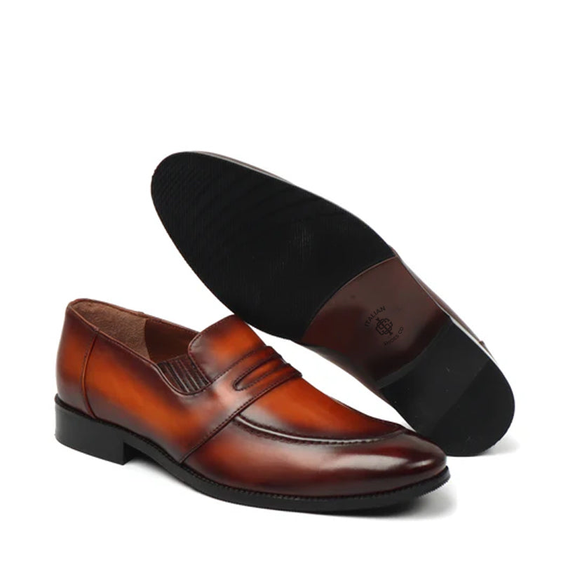 Burgundy Leather Penny Loafer For Men
