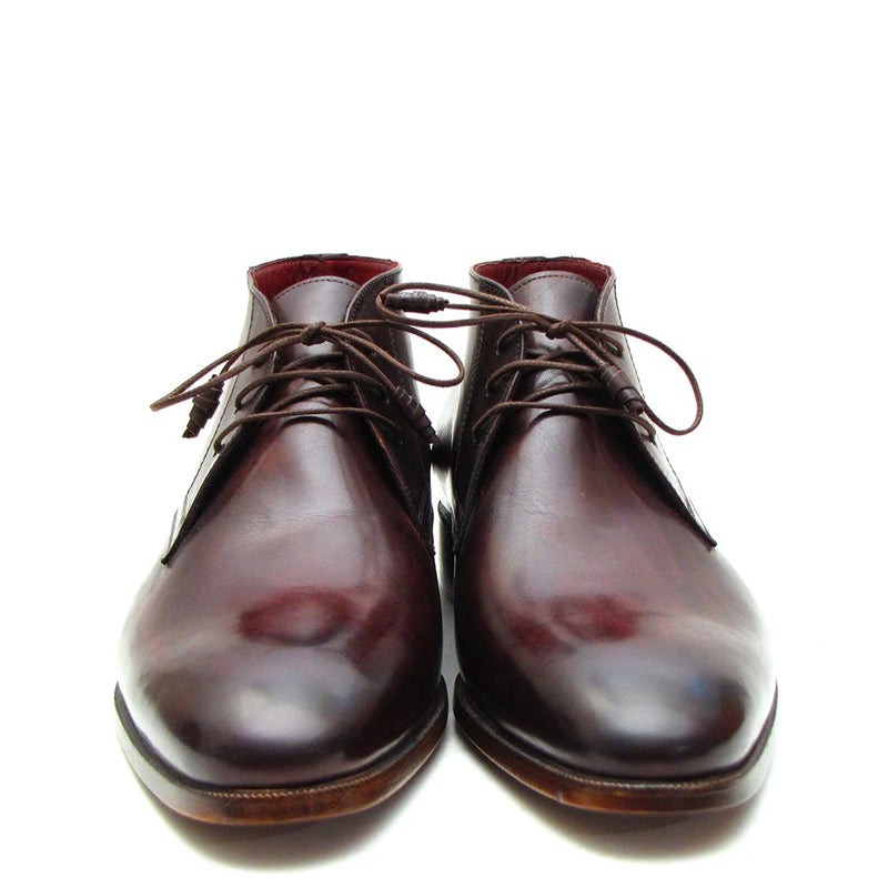 Classic Handmade Plain Toe Leather Chukkas Boots