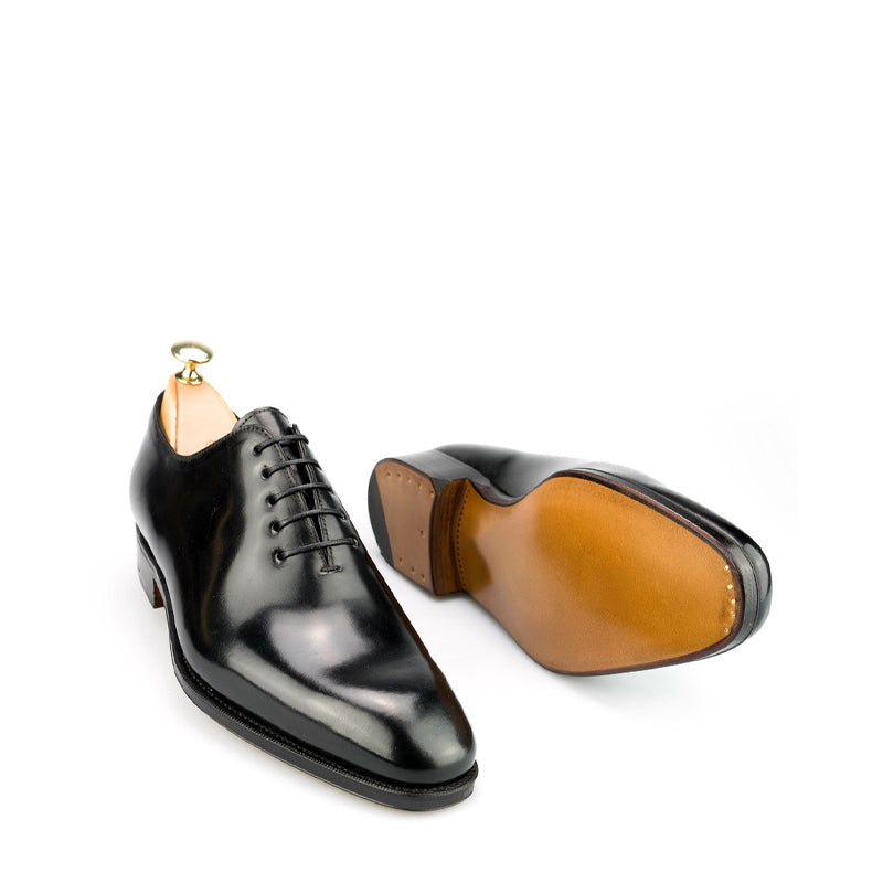 Polished Shiny Leather Wholecut Plain Oxford Shoes