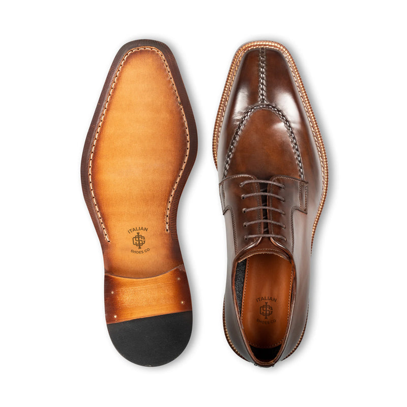 Polished Shiny Leather Formal Derby Shoe Black