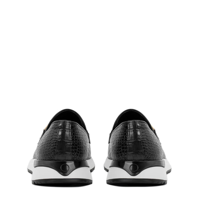 Crocodile Leather Loafer Men's Shoe Wine