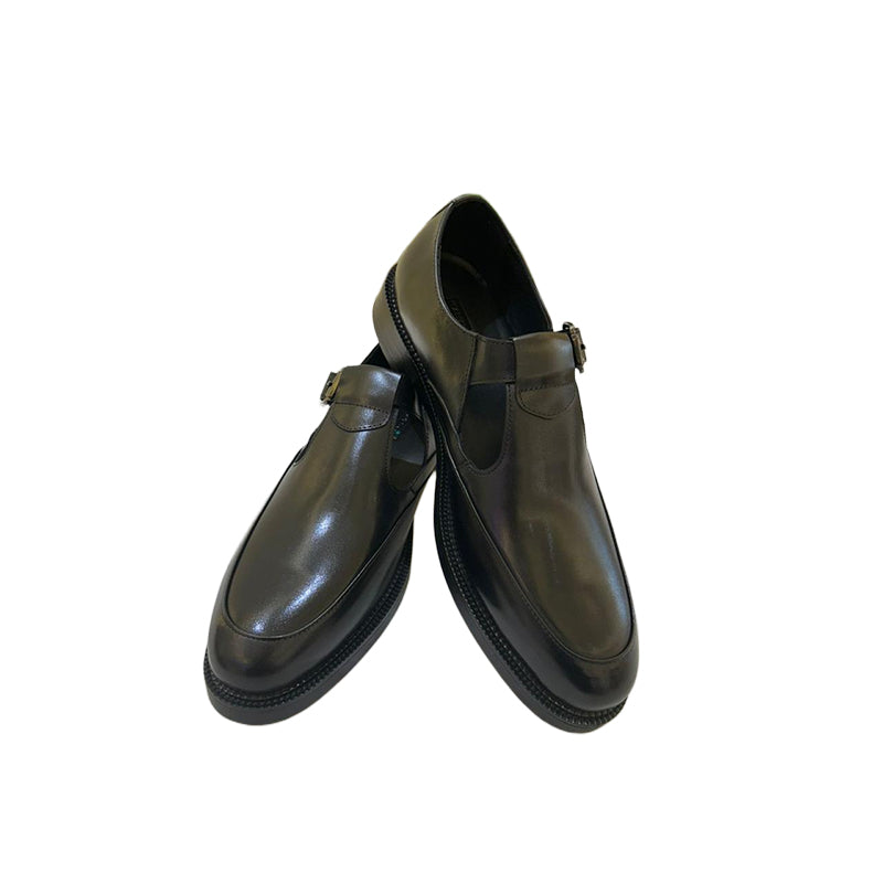 Men's Black Leather T-bar Dress Shoe