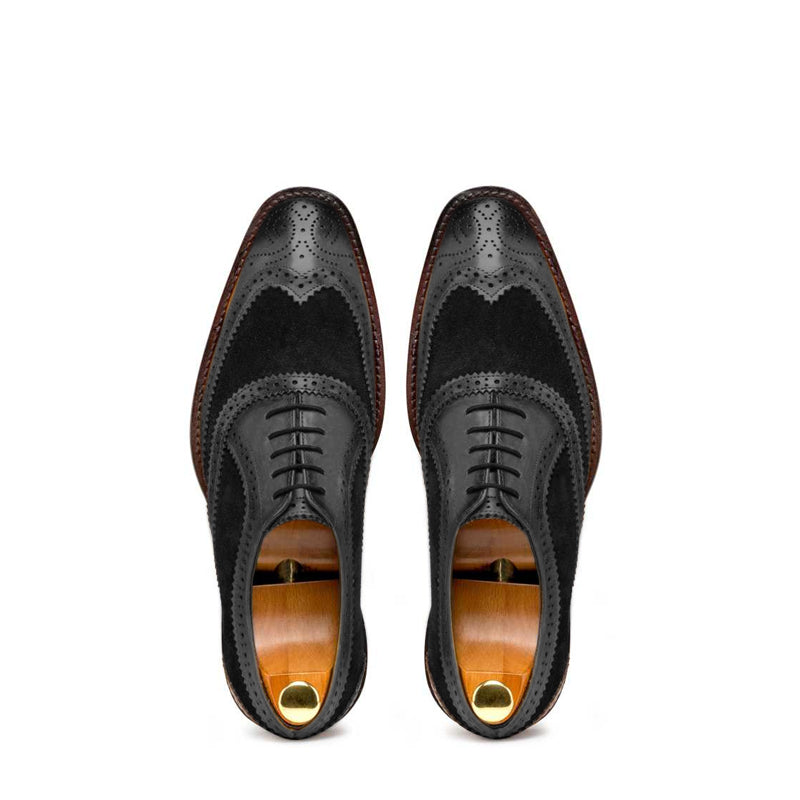 Leather Lace-UP Wingtip Oxford Shoes For Men