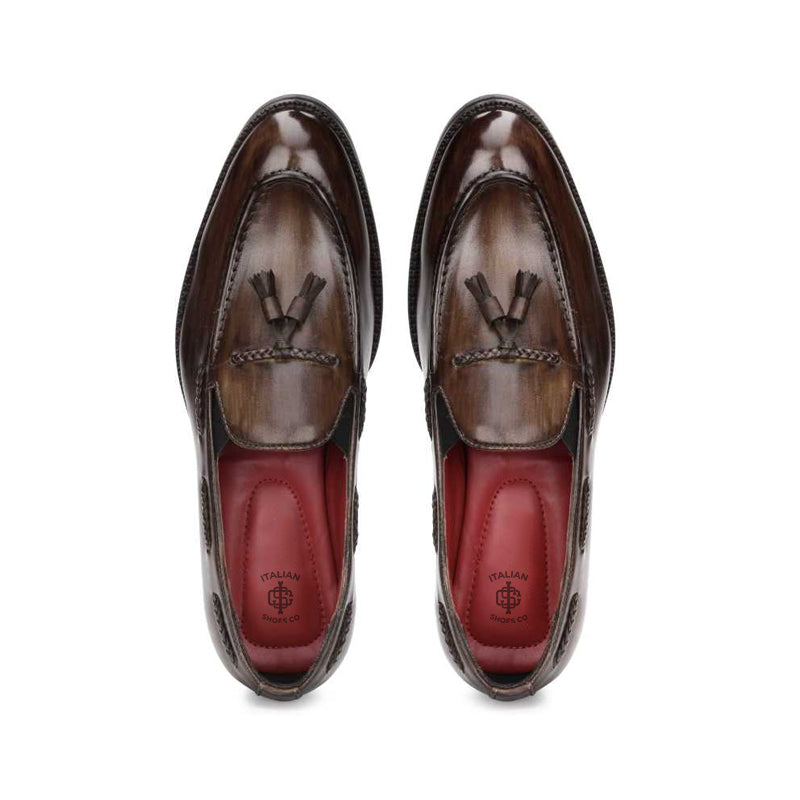 Pure Leather Classic Side-Lacing Brown Tassel Loafer