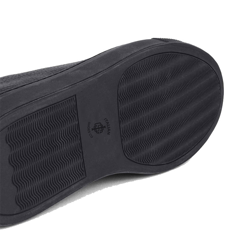 Vegan Leather Low-Top Sneakers Black