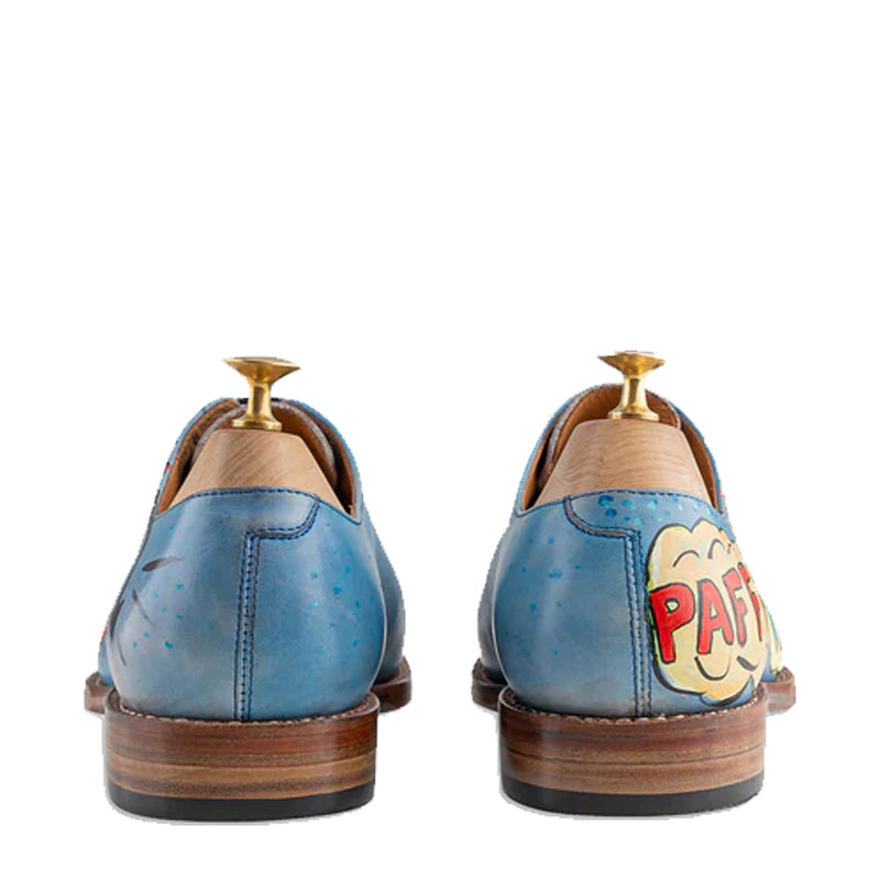 Blue Comic Arctic Wholecut Leather Oxford Shoes