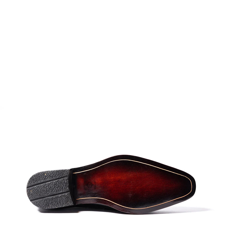 Men Suede Upper Horsebit Buckled Leather Loafer Black