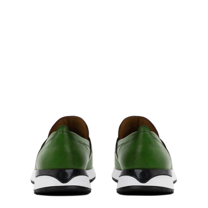 Green Leather Men's Sneakers