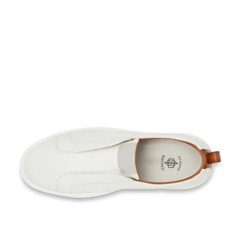 Men Tumbled Leather Slip-On Sneakers