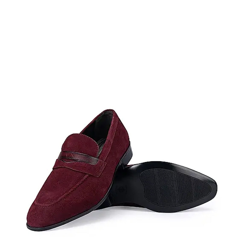 Classic Suede Penny Leather Formal Blue Loafer