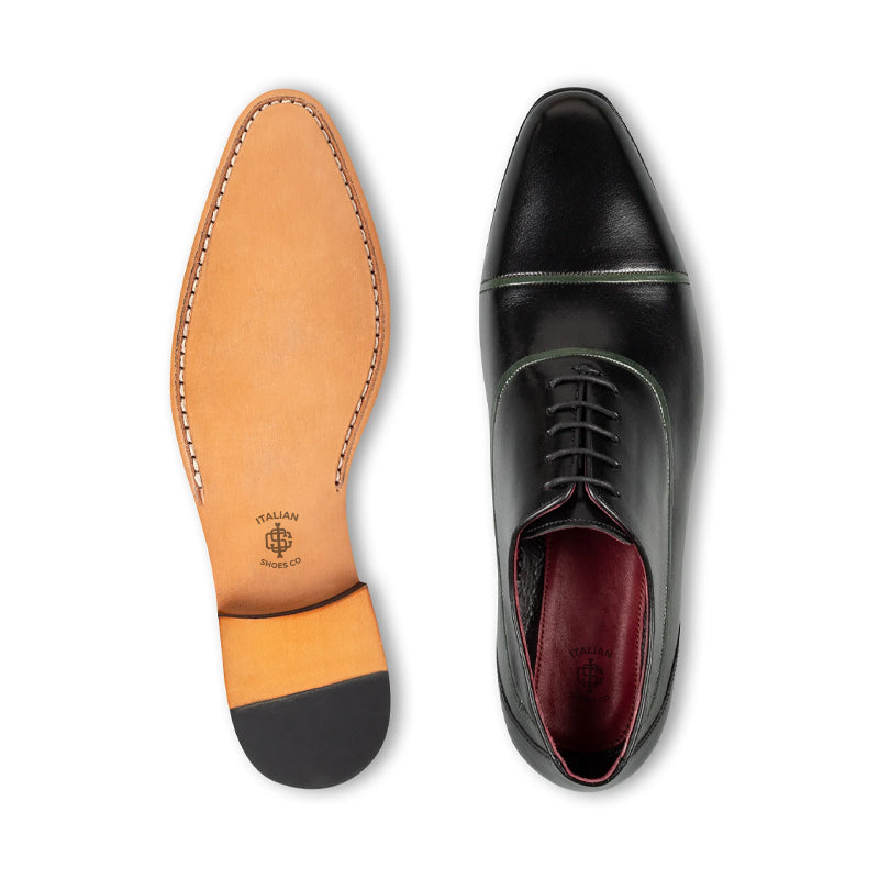 Premium Shiny Leather Lace-Up Formal Oxford Green Shoe