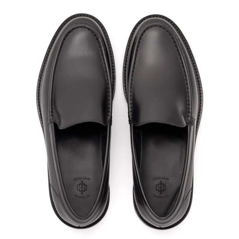 Round Toe Slip-On Leather Brown Loafer
