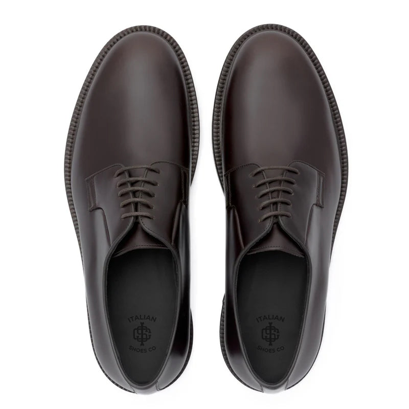 Premium Lace-Up Leather Derby Brown Shoe
