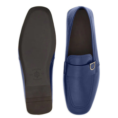 Olive Plaque Leather Loafers