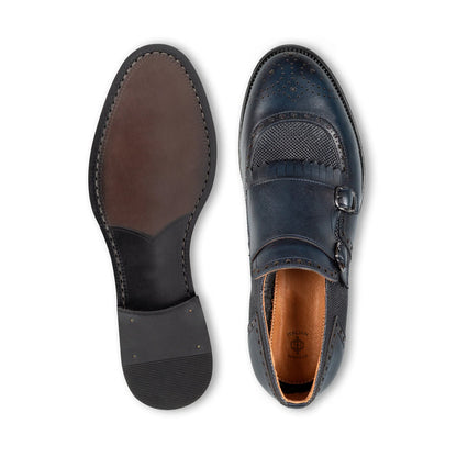Premium Italian Leather Stylish Double Monk Shoe Brown