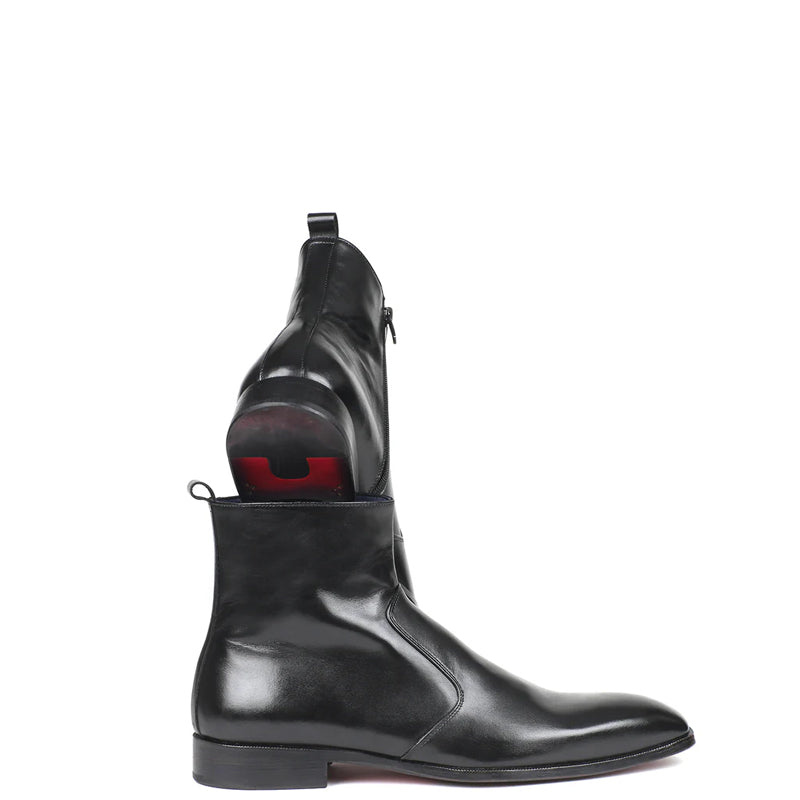 Handmade Leather Side Zipper Boots For Men