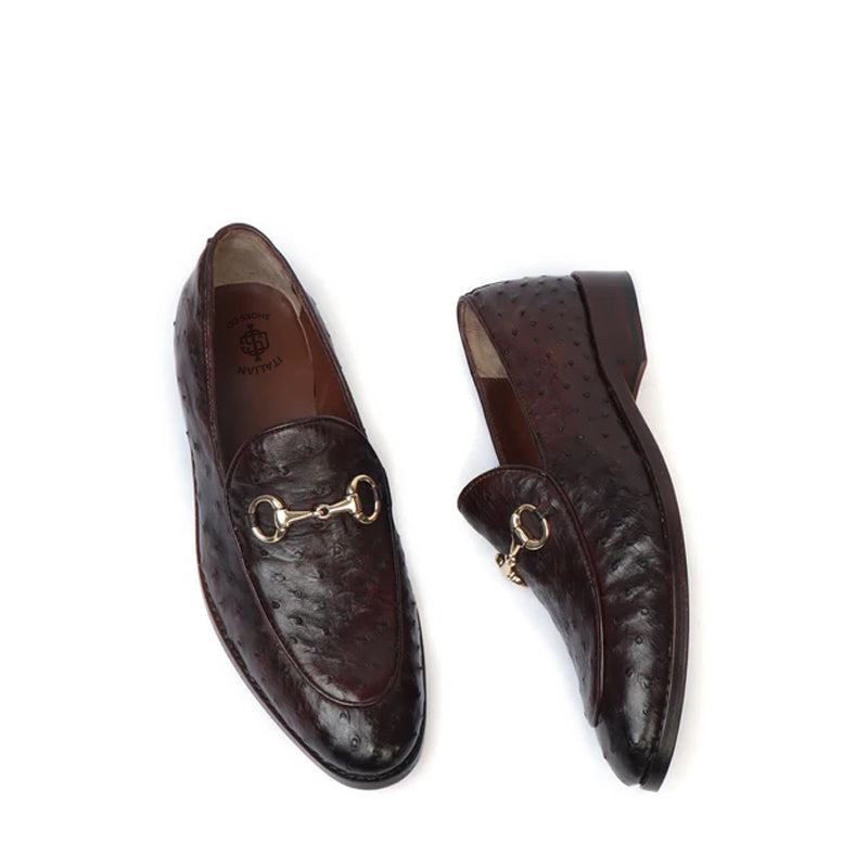 Men Solid Leather Slip-On Green Loafer Shoe