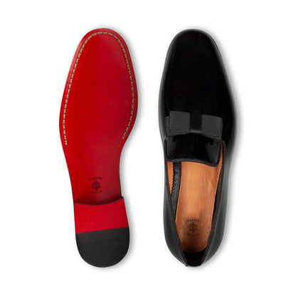 Patent Penny Solid Leather Black Loafer