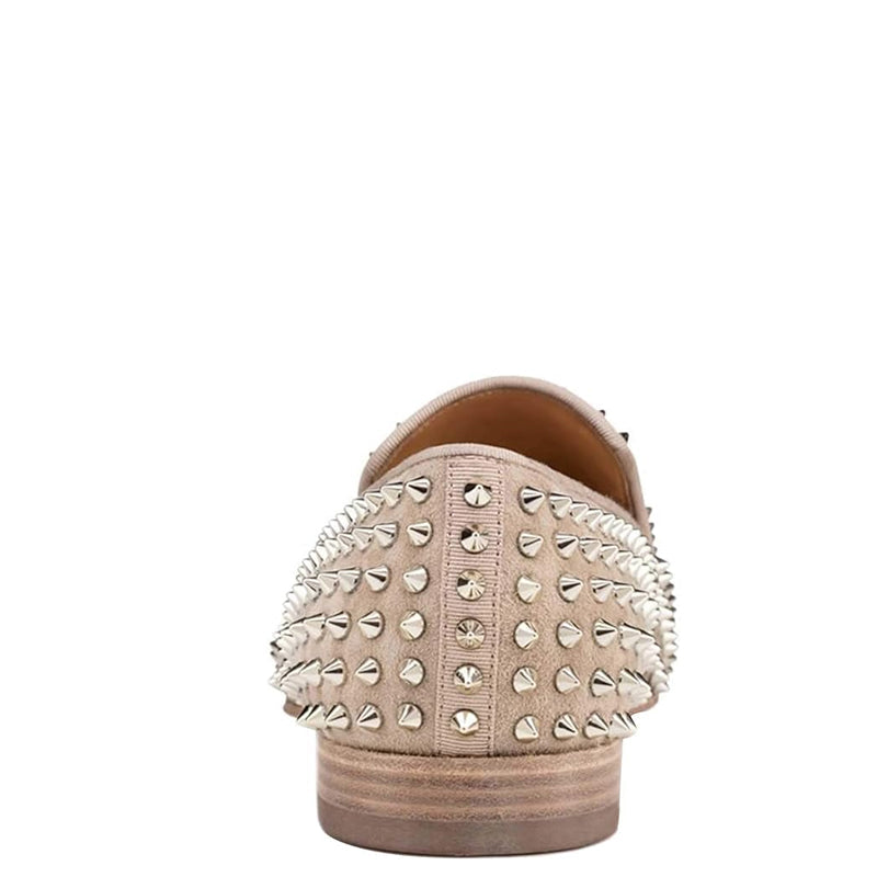 Men Suede Studded Slip On Loafers