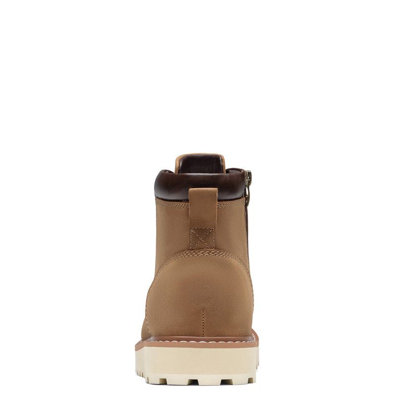 Men's Moc Toe Boot Fashion Comfort Casual Wedge Boot Tan