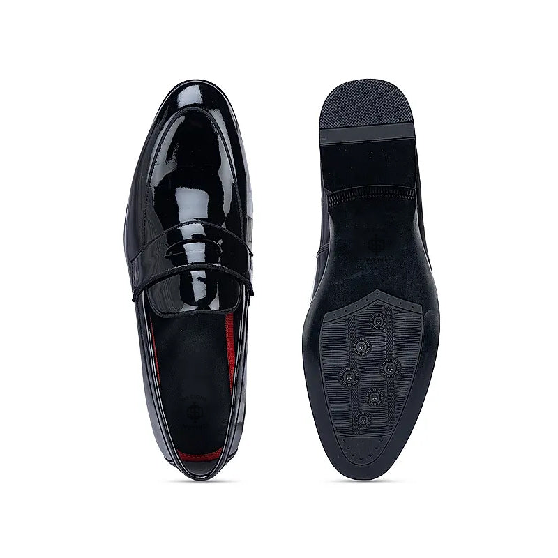 Patent Shiny Leather Plain Black Loafer