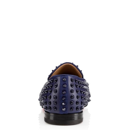 Men Suede Studded Slip On Loafers