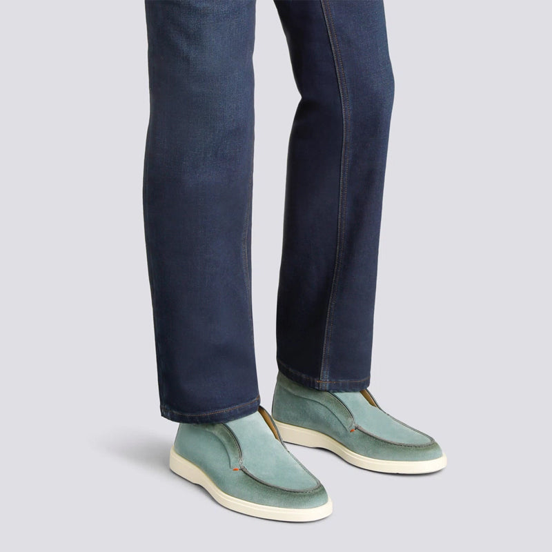 Blue Suede Loafer For Men