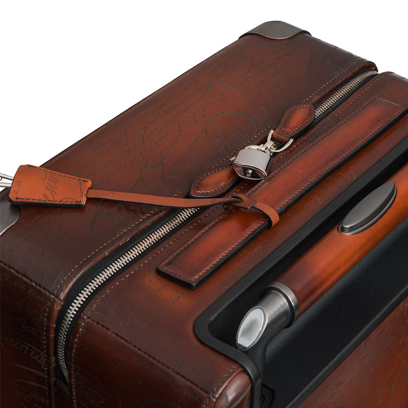 Luxury Eel Leather Green Trolley Case
