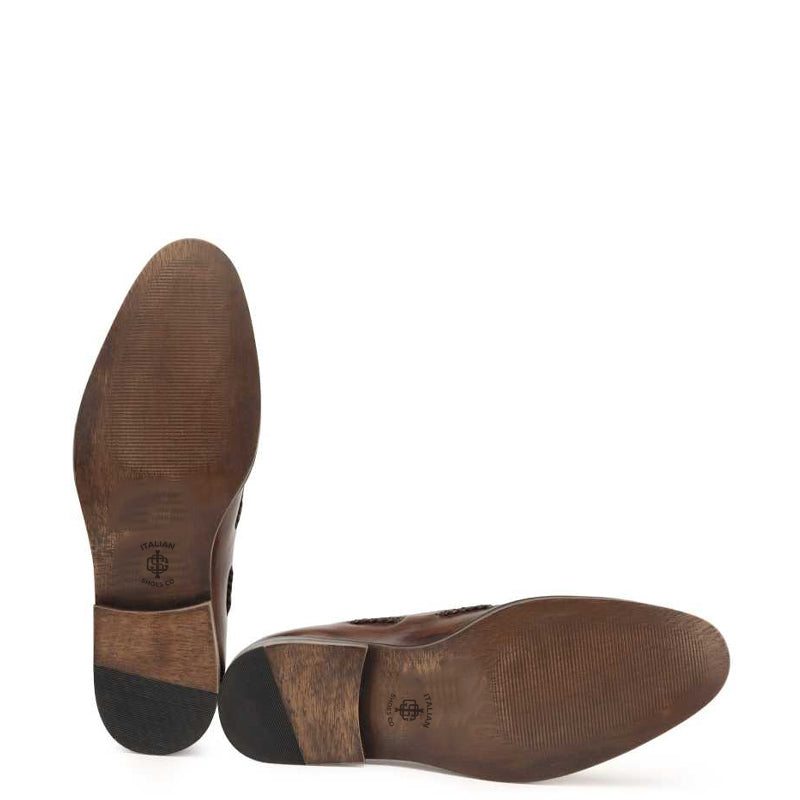 Pure Leather Classic Side-Lacing Brown Tassel Loafer