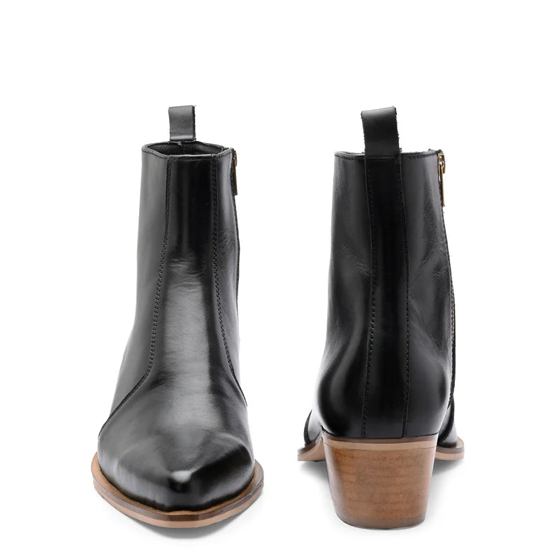 Luxury Pure Leather Fashion Boots With Side-Zipper