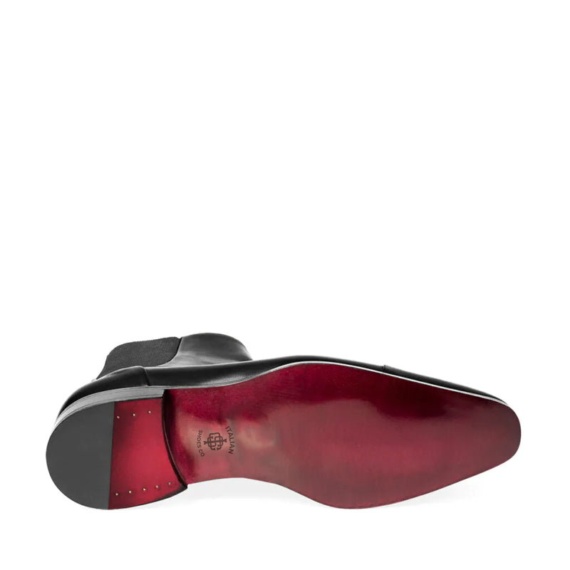 Polished Shiny Leather Cap-Toe Chelsea Boots