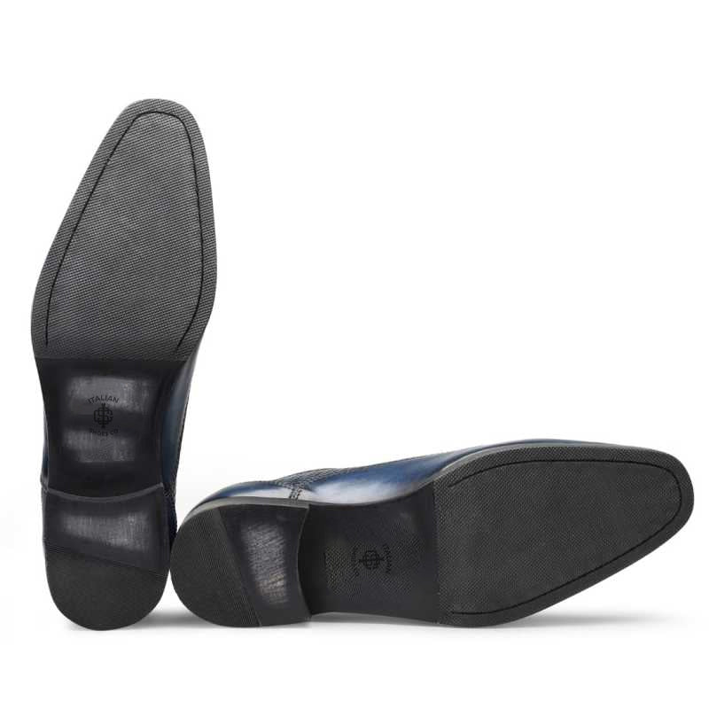 Stylish Pure Leather Dual Textured Oxford Shoes