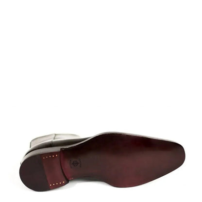 Men Solid Shiny Leather Side-Zipper Black Boot