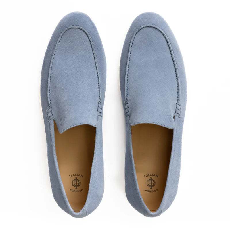 Premium Suede Leather Blue Loafer For Men