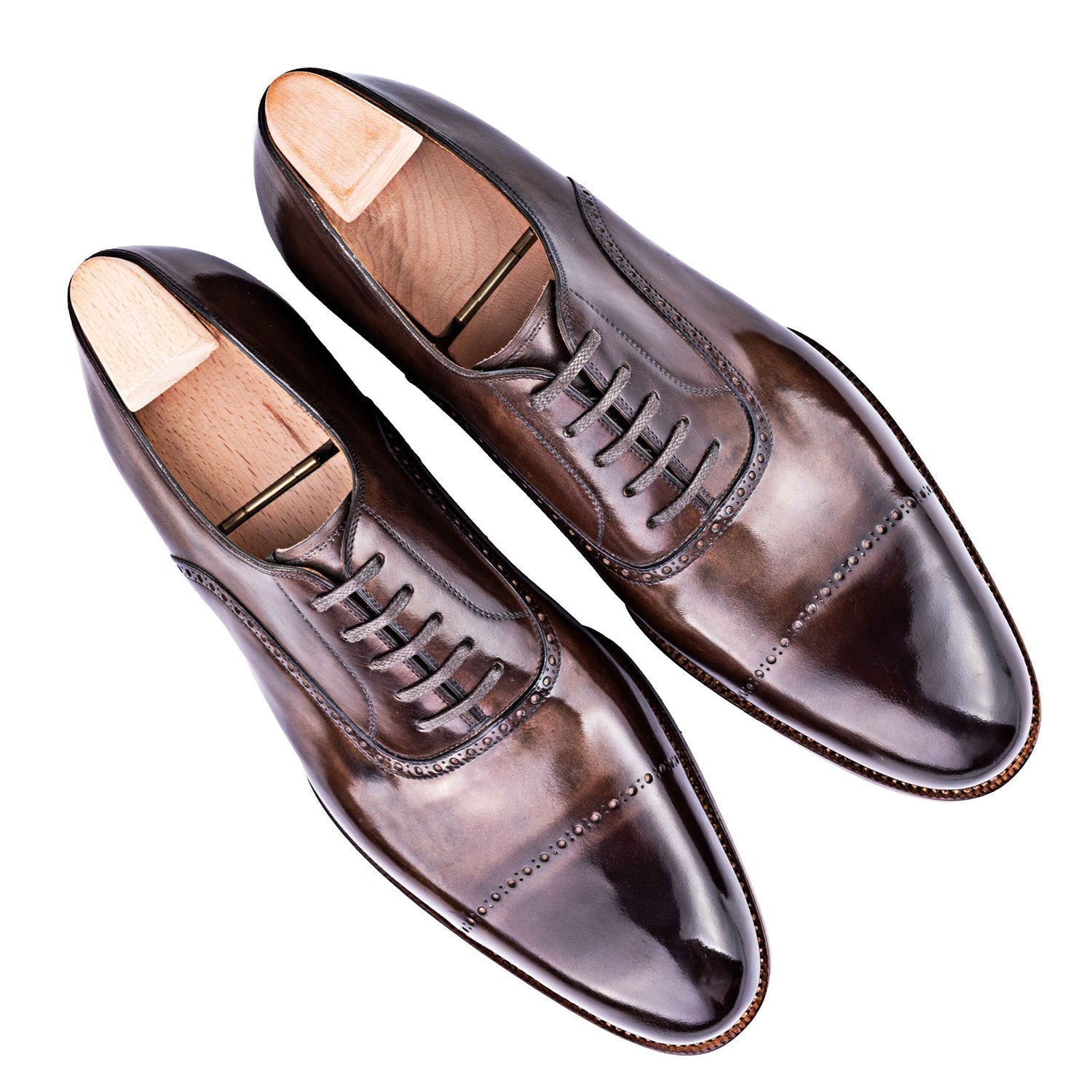 Plain Shiny Leather Formal Oxford Shoe