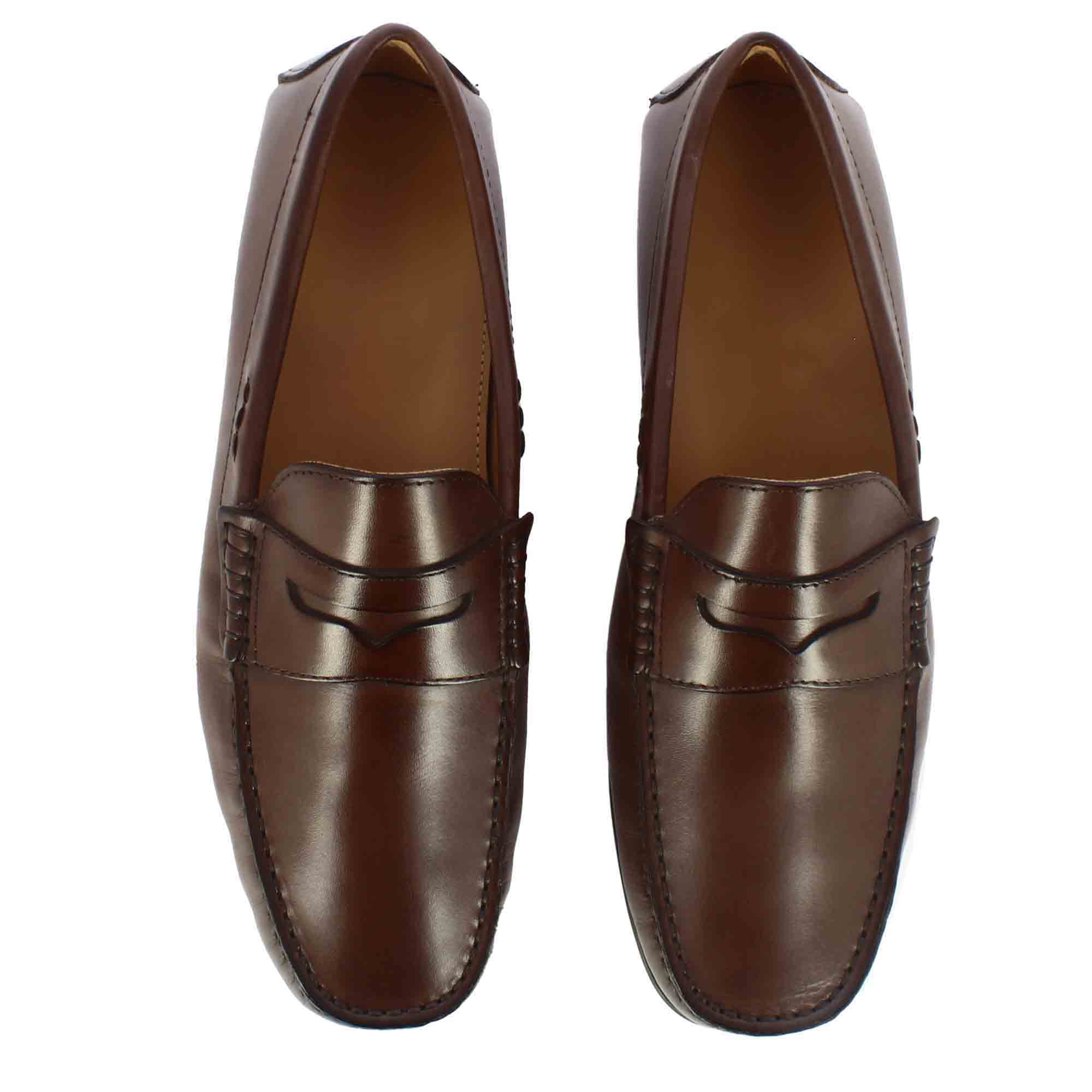 Dark Brown Leather Moccasin