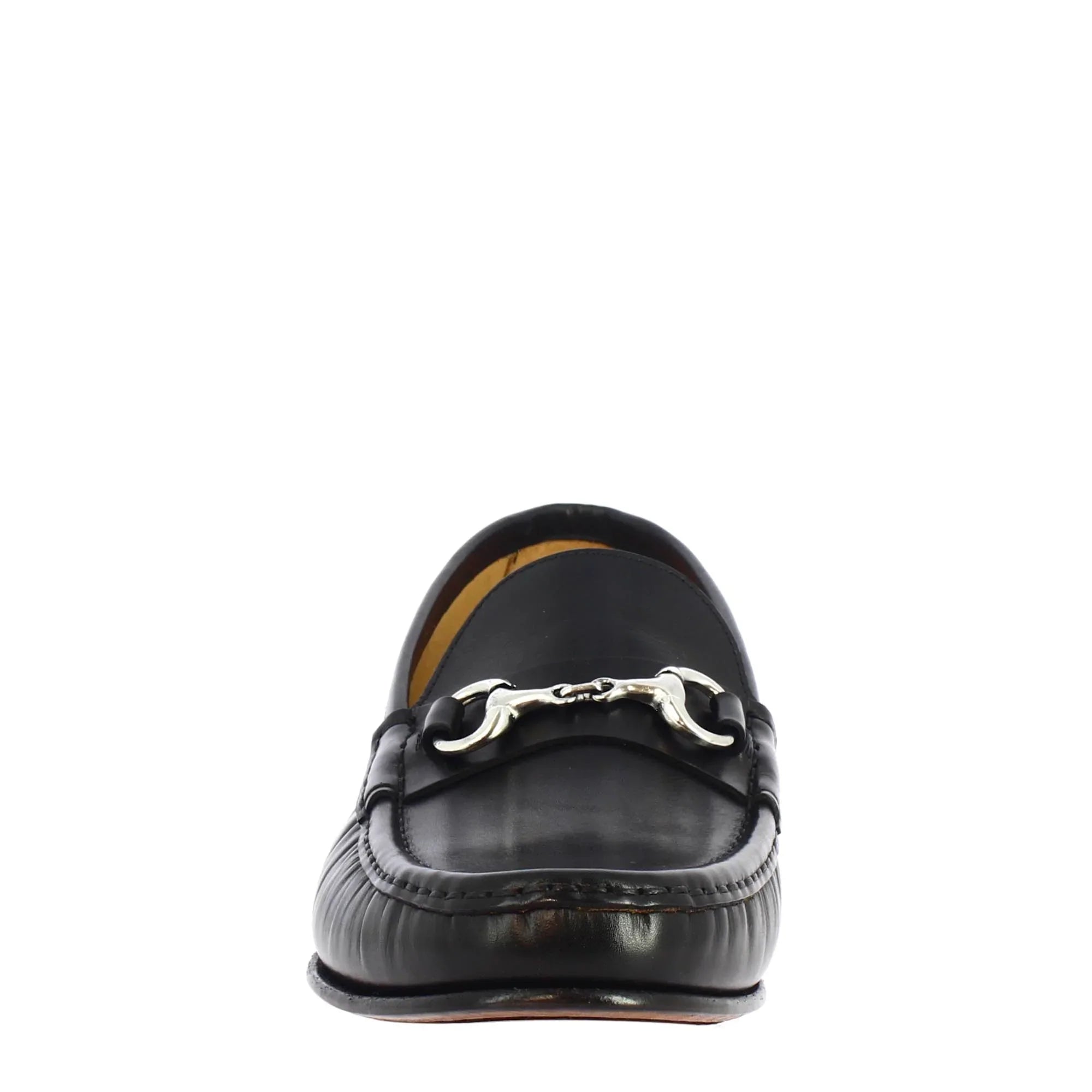 Handmade men's moccasins in black calf LEATHER