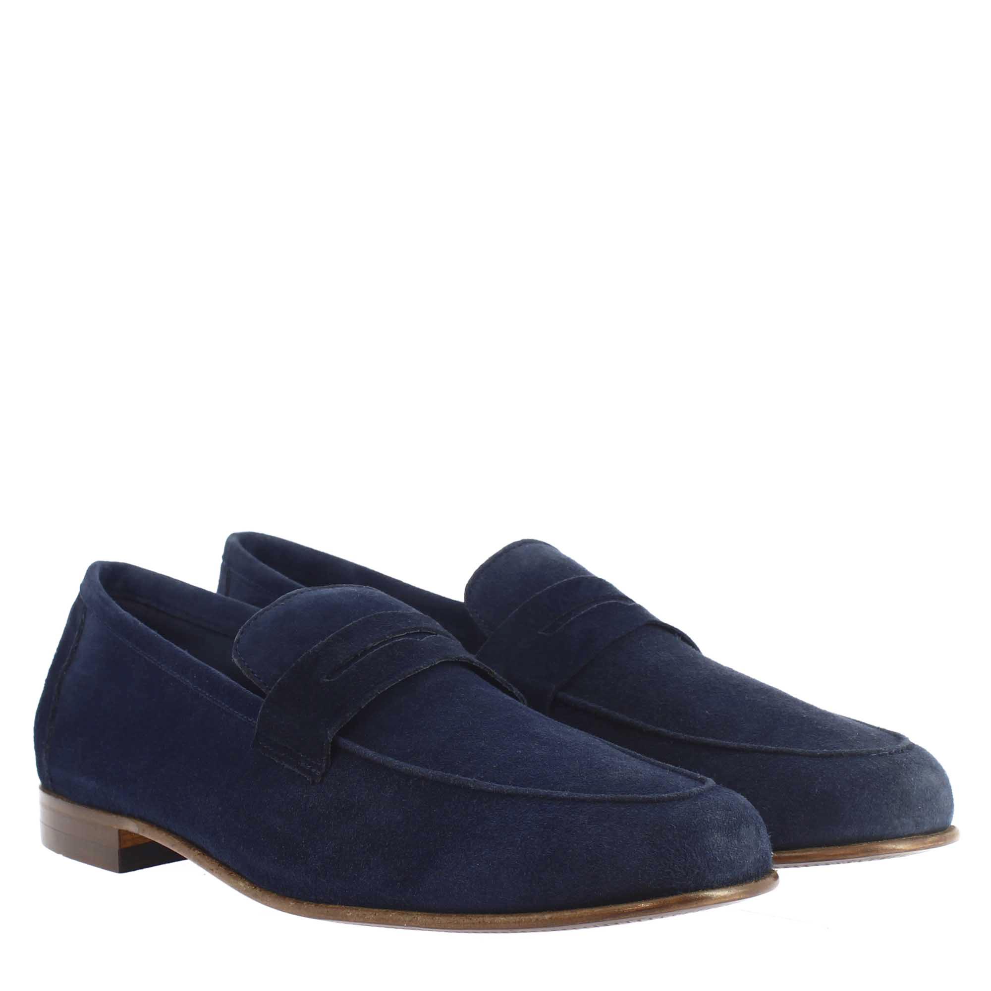 Blue Suede Pocket Style Loafers