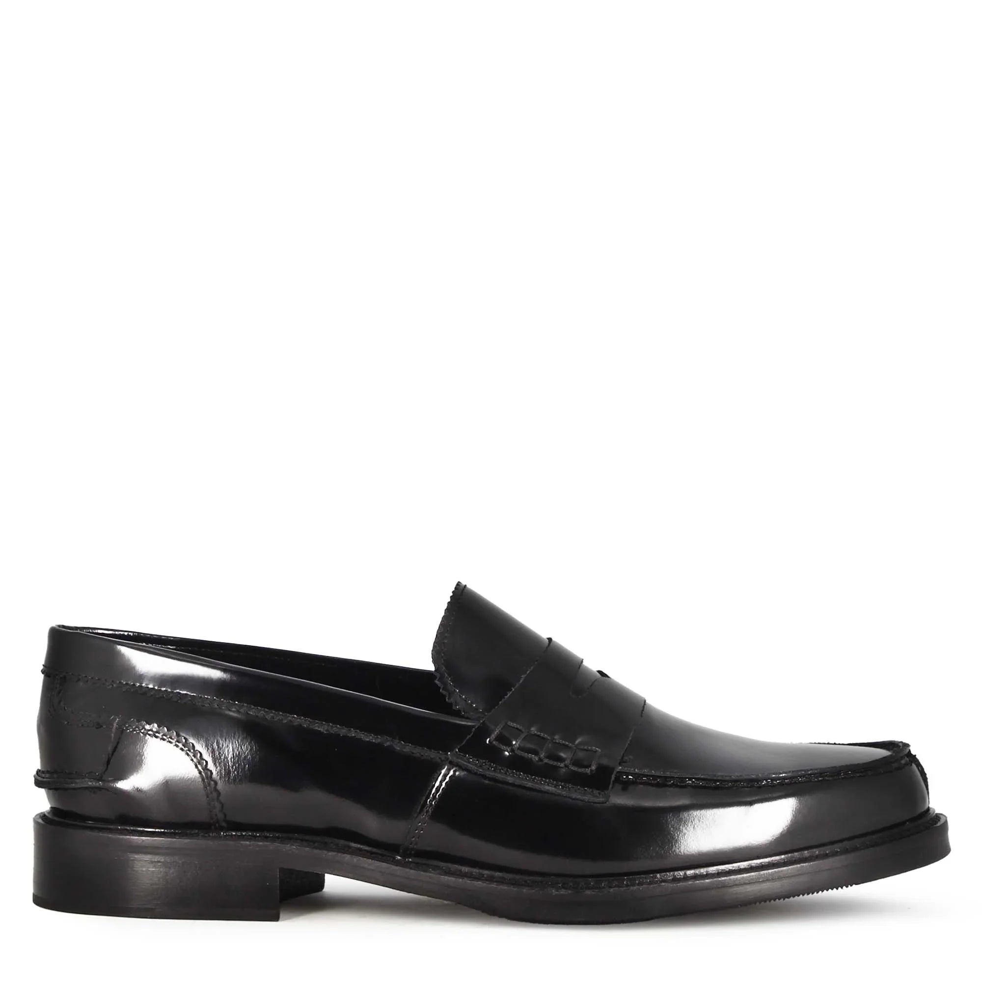 Classic  Shiny Black Leather Moccasin