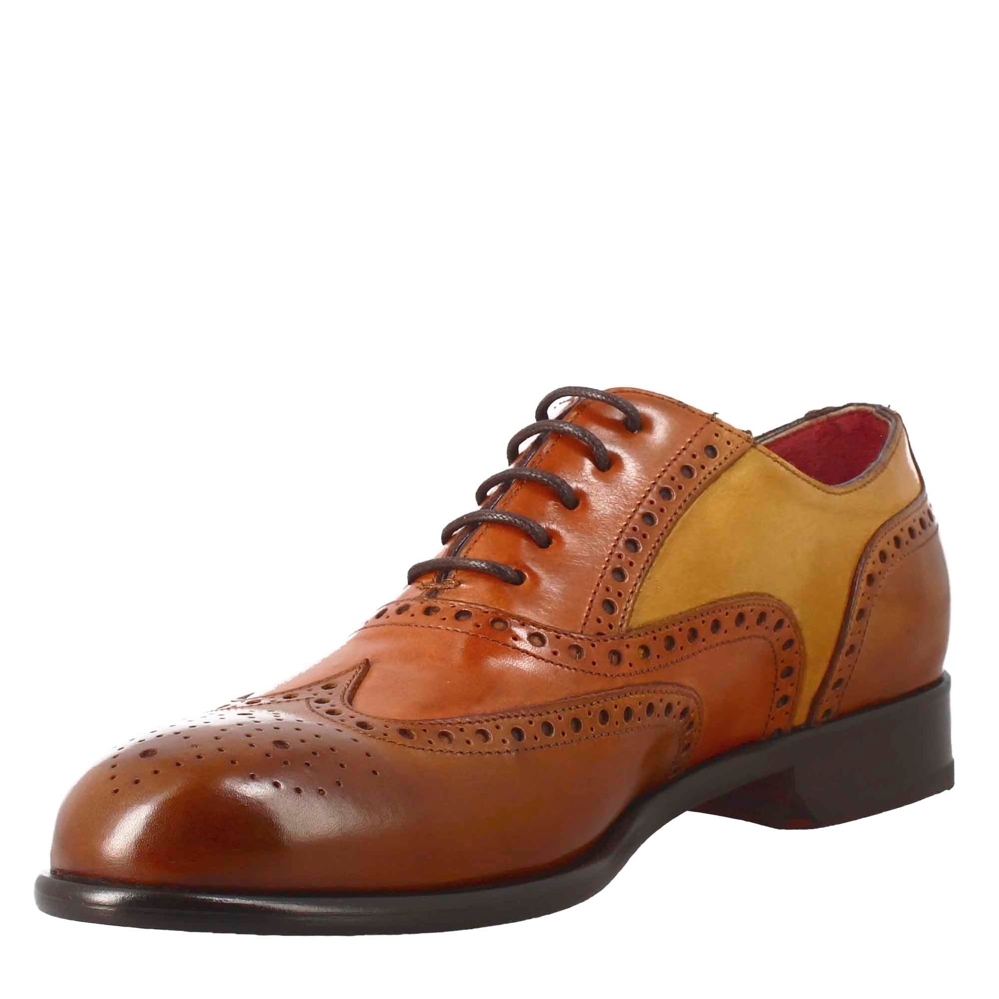 Men Solid Lace-Up Leather Oxford Shoes