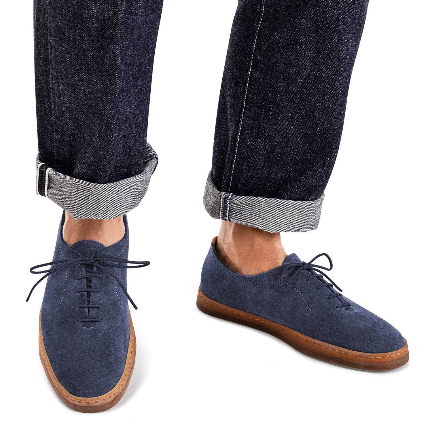 Pilat Suede Calf Leather Denim Blue Sneakers