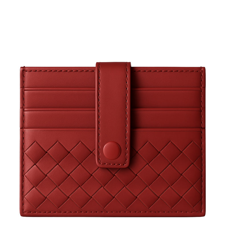 Men's Hand Woven Tan Wallet with Short Buckle