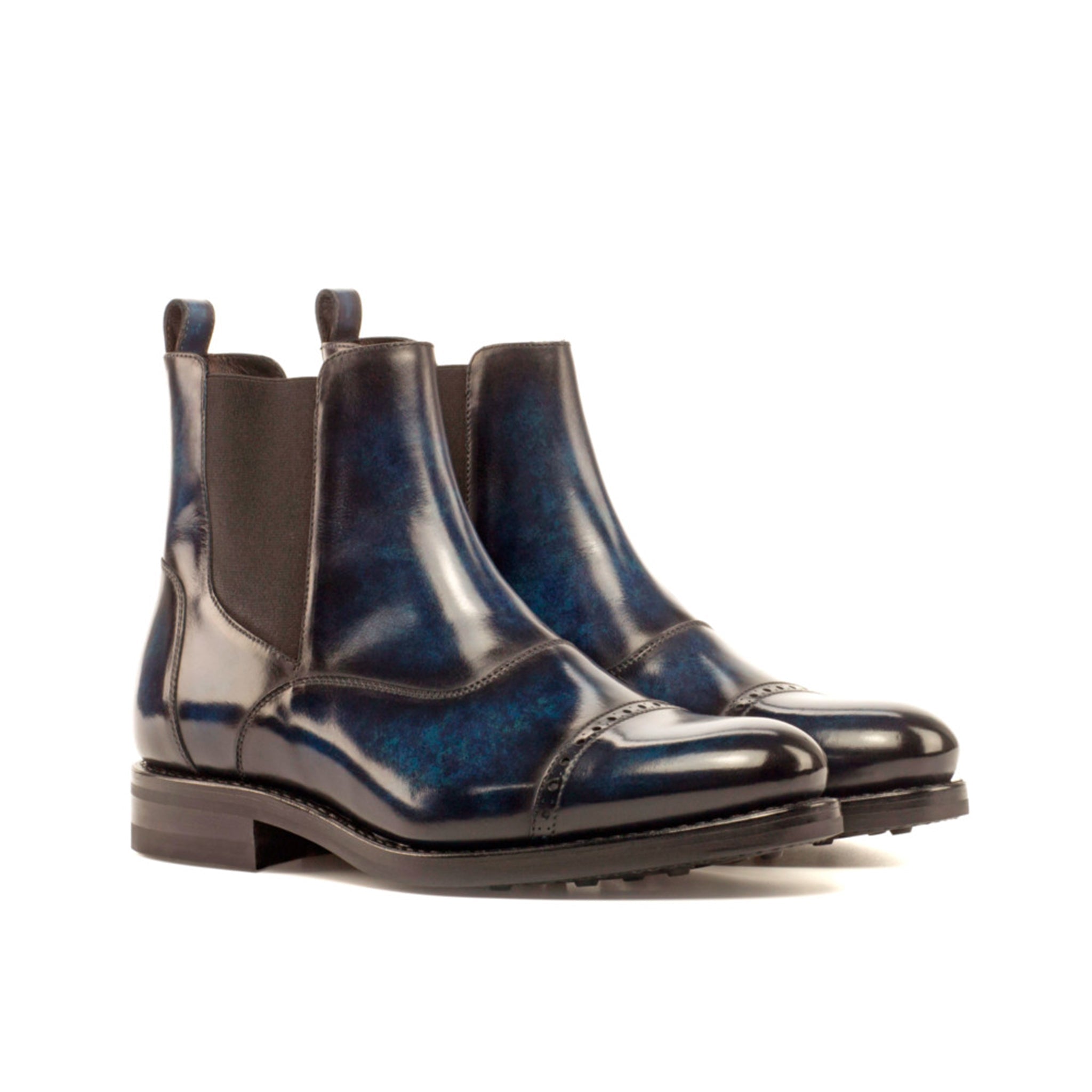Navy Patina Chelsea Boots