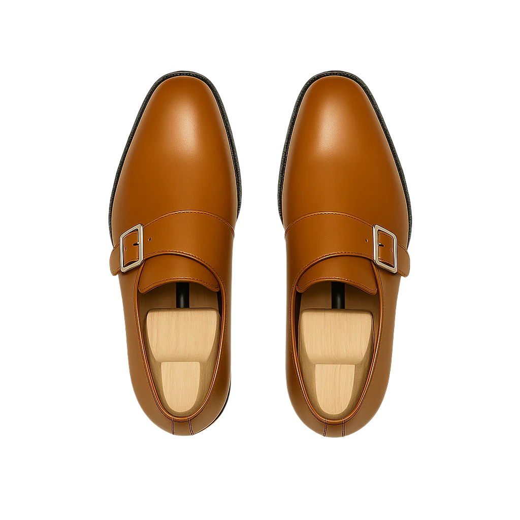Classic Tan Monk Strap Leather Shoe